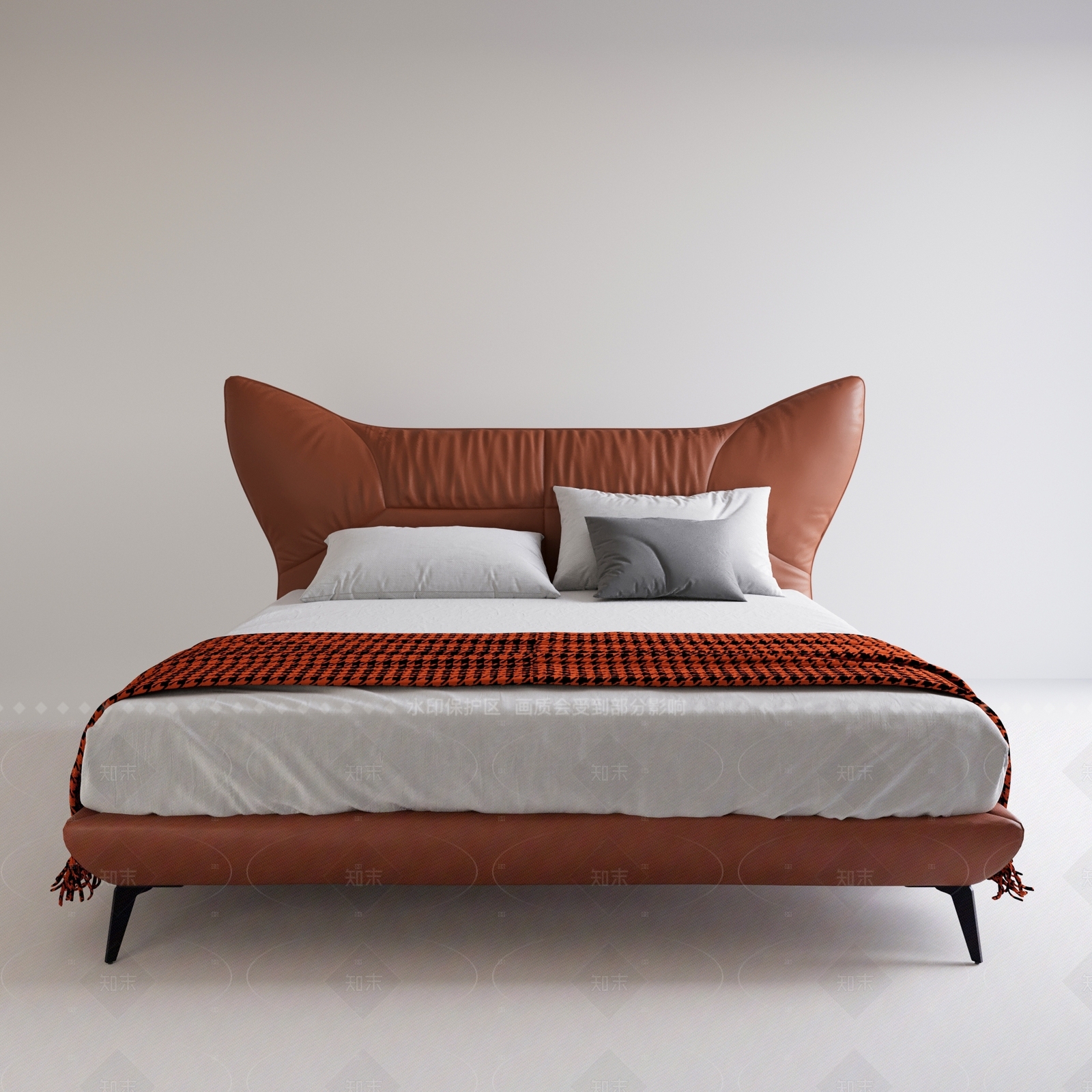 意式极简双人床3D模型下载【ID:1208545825】
