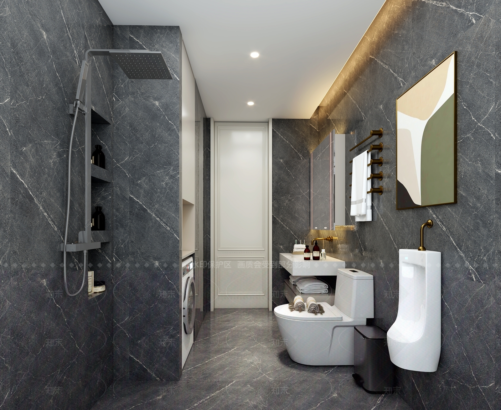 现代简约卫生间3D模型下载【ID:1208546185】