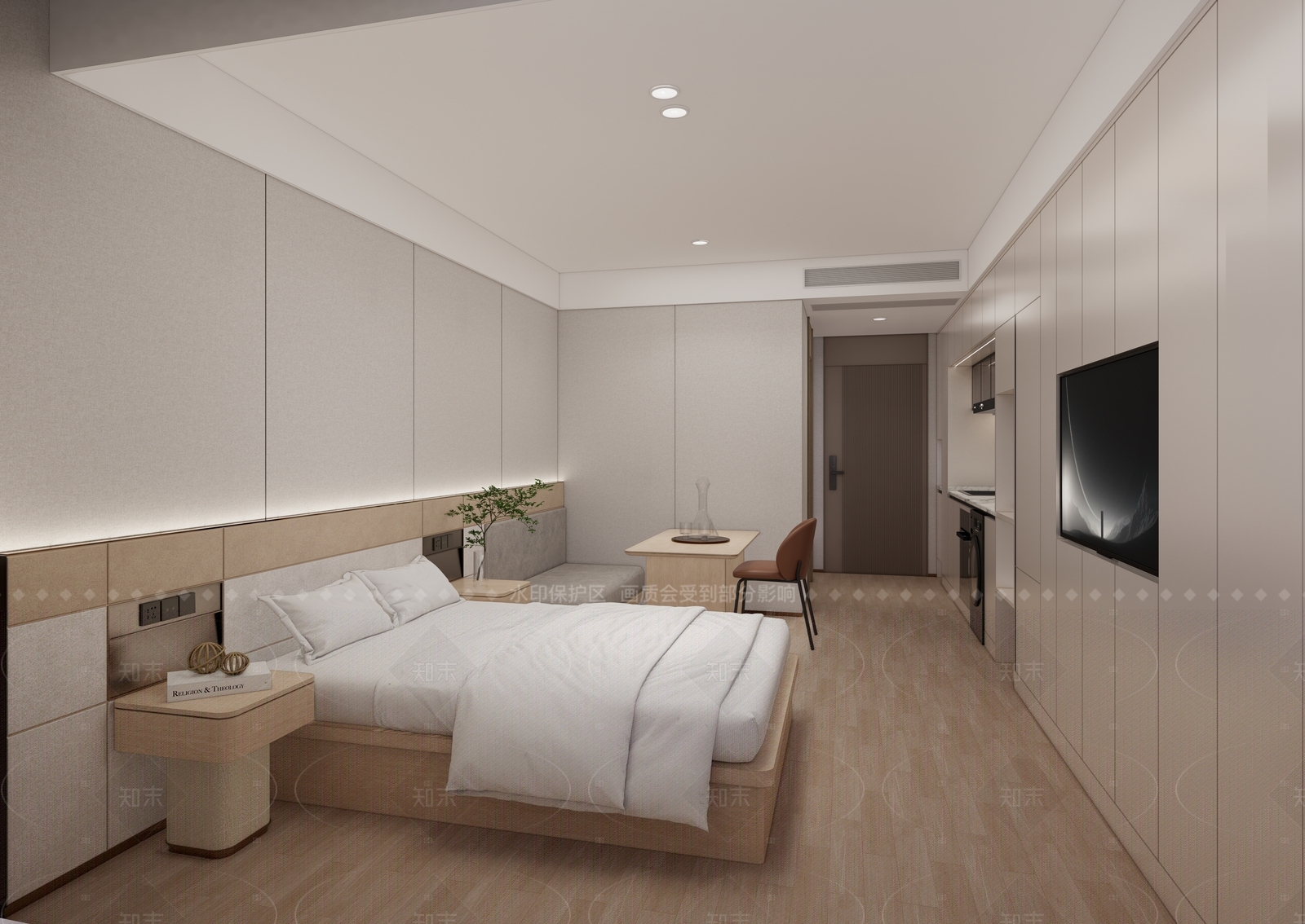 现代酒店客房SU模型下载【ID:1208547060】