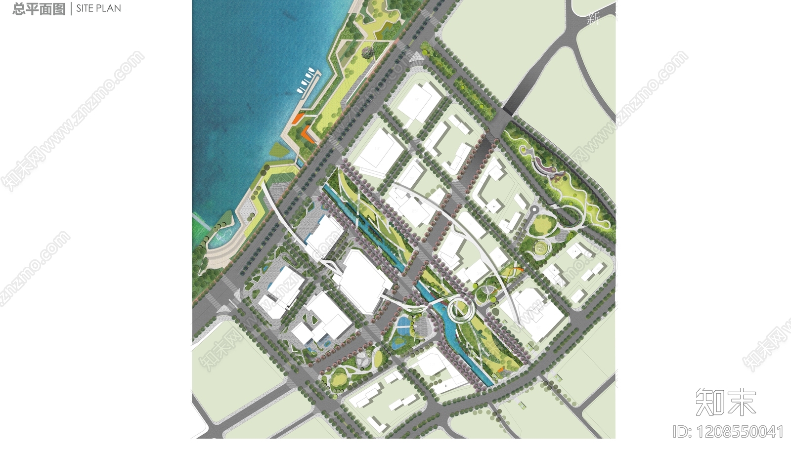 现代新中式综合性公园景观下载【ID:1208550041】