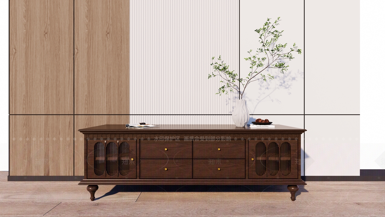 新中式欧式电视柜SU模型下载【ID:1208550909】