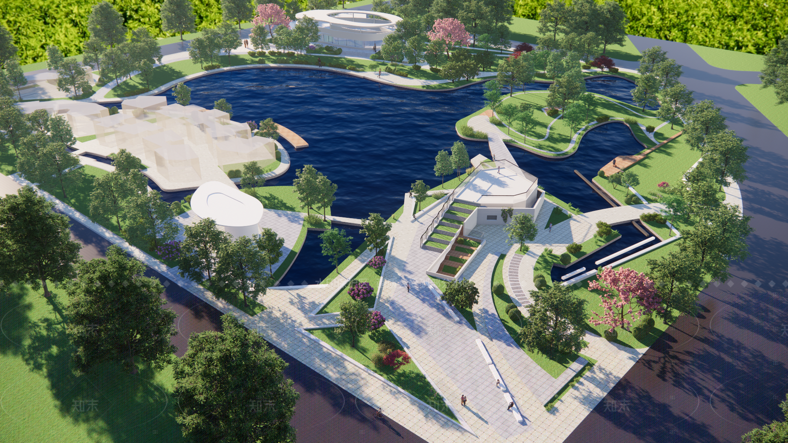 现代景观公园SU模型下载【ID:1208552889】