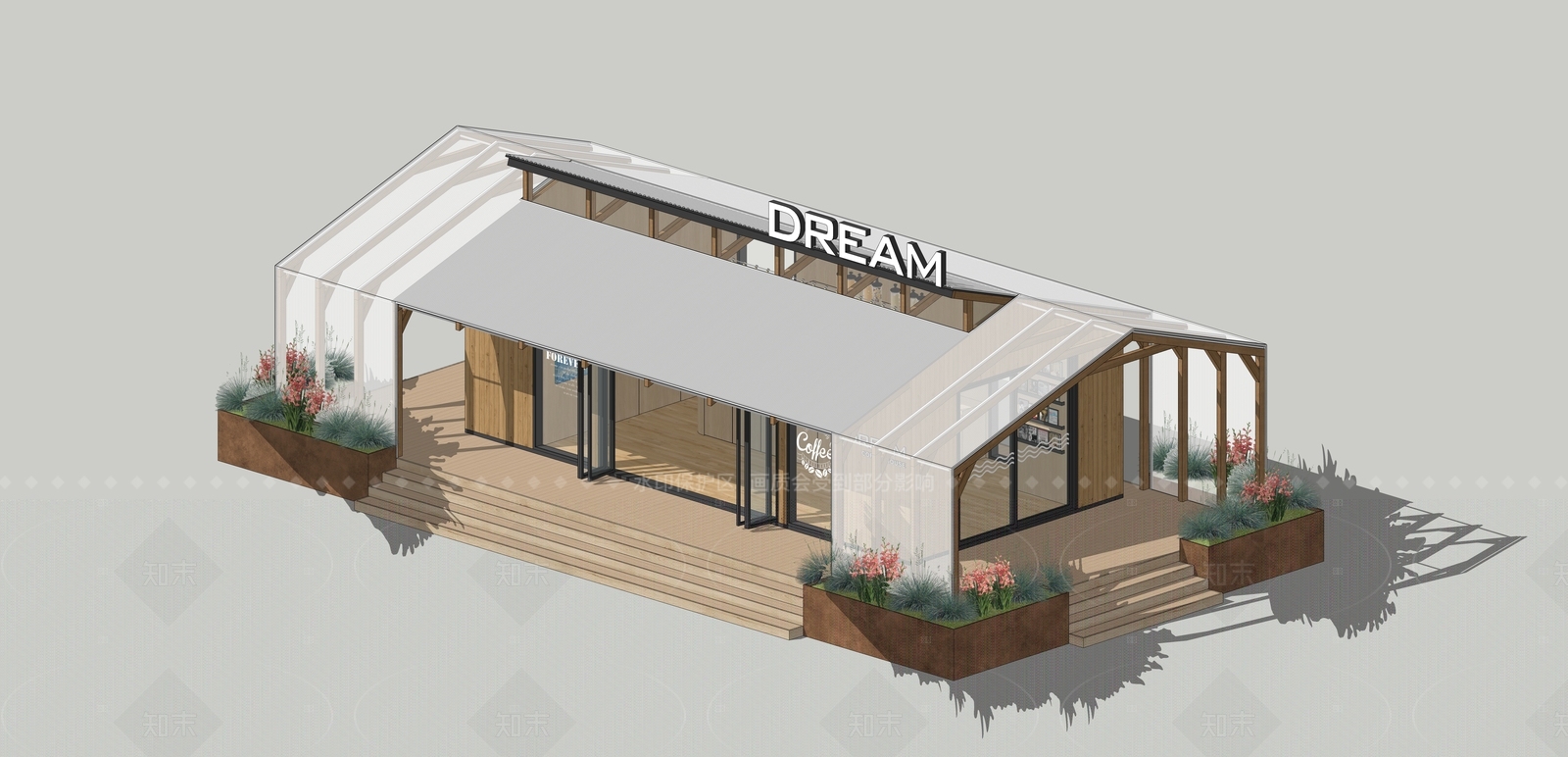 现代餐饮建筑SU模型下载【ID:1208555056】