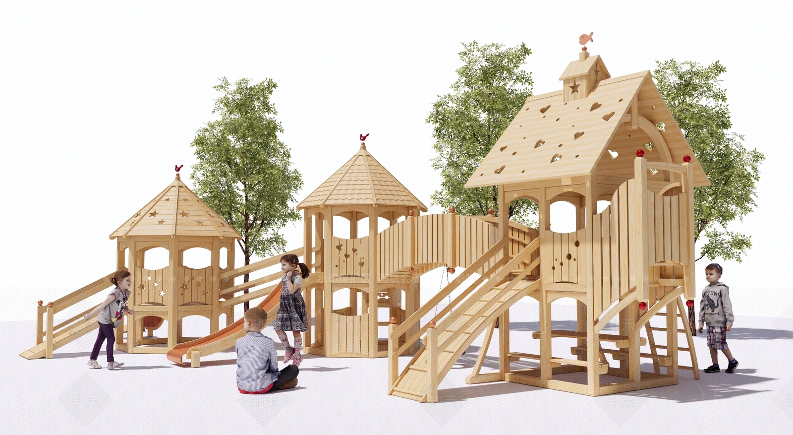 儿童滑梯SU模型下载【ID:1208556056】