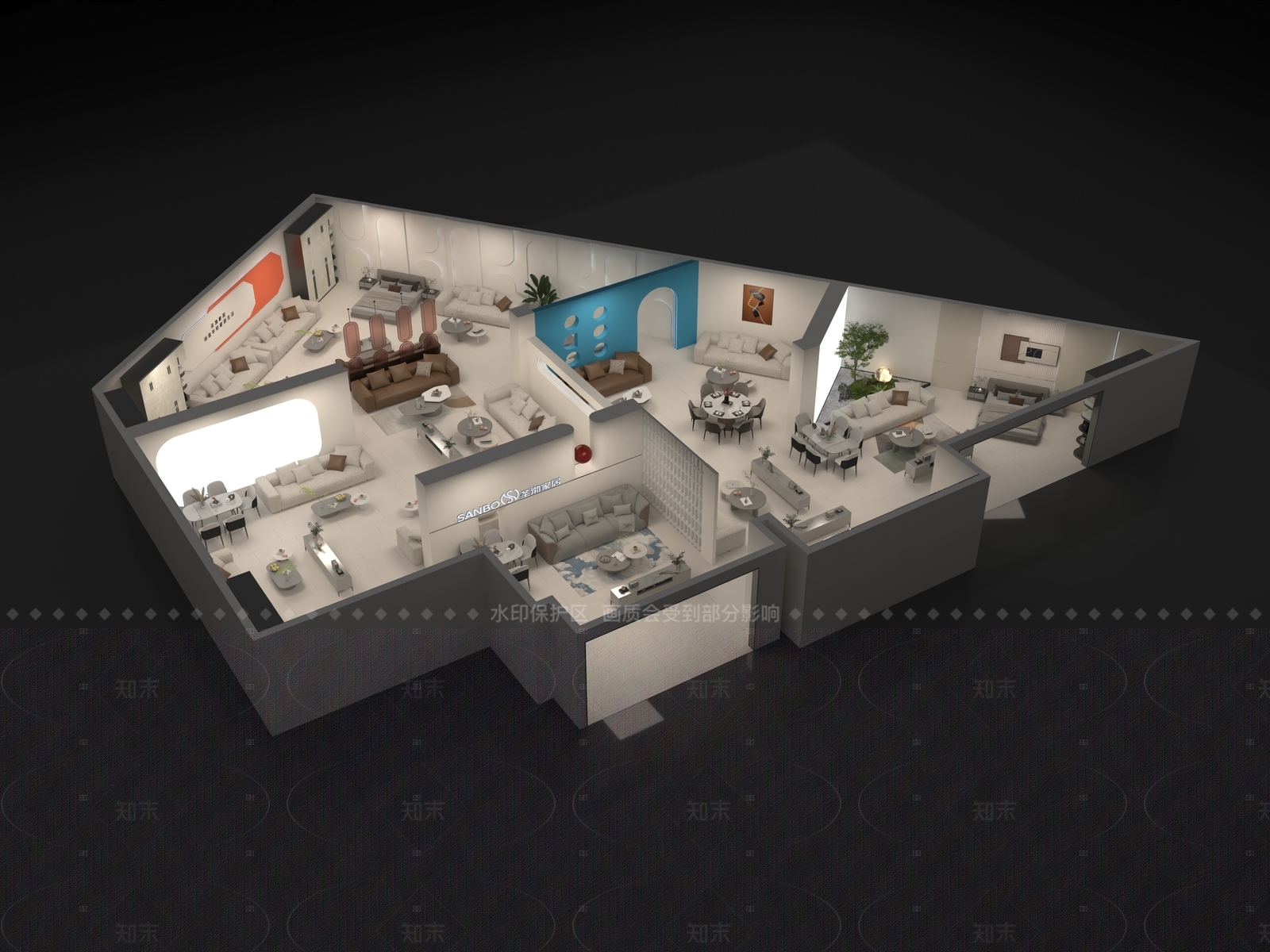 现代简约家具展厅3D模型下载【ID:1208559820】