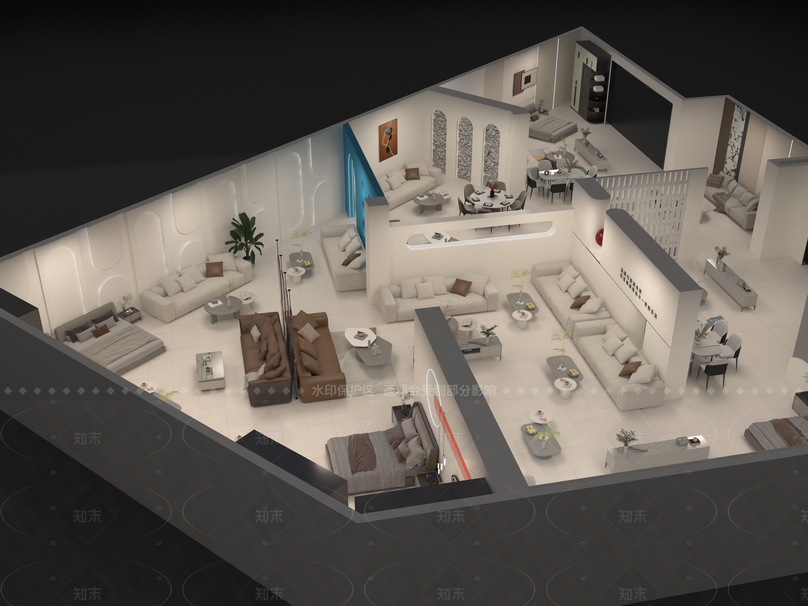现代简约家具展厅3D模型下载【ID:1208559820】