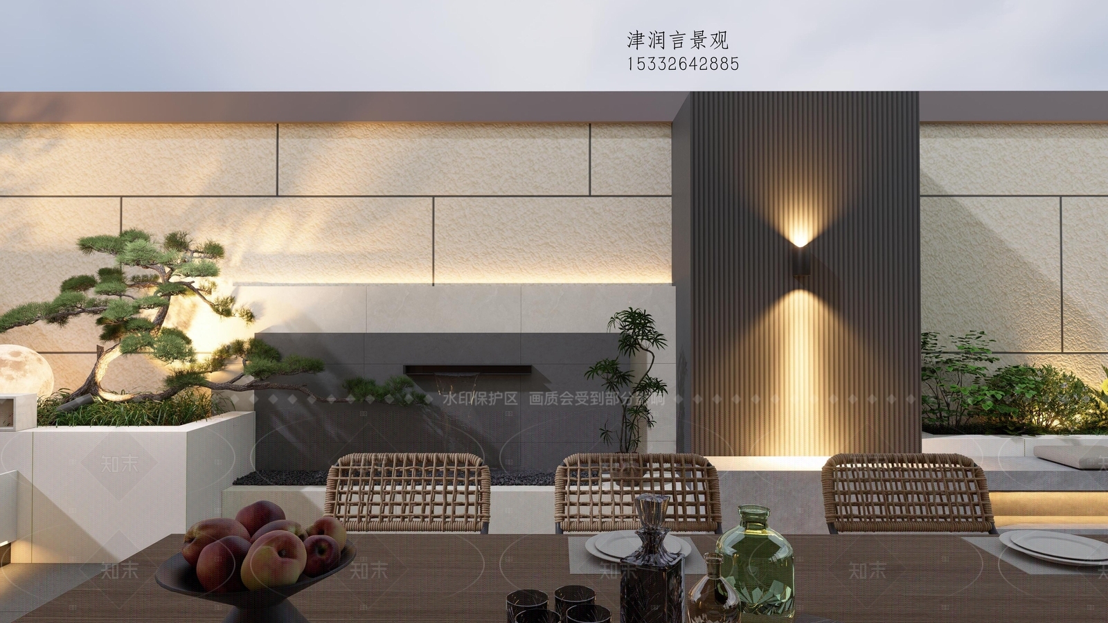 现代禅意屋顶花园SU模型下载【ID:1208560439】