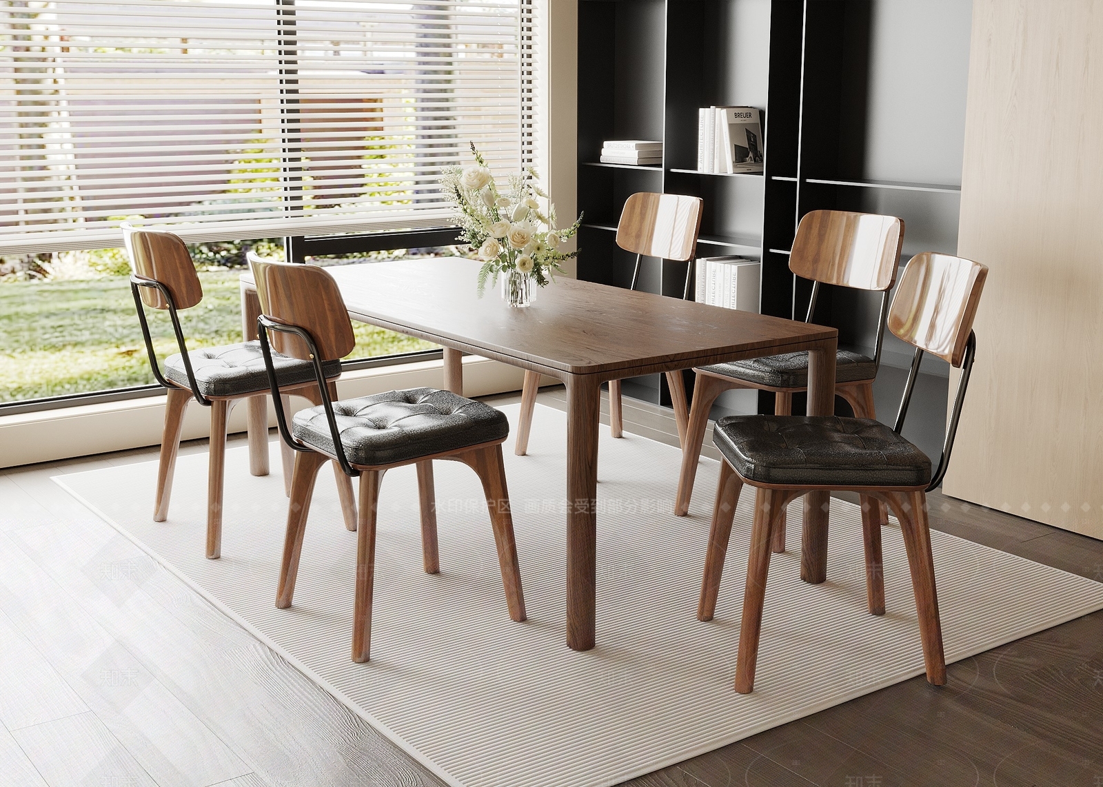 现代简约餐桌椅3D模型下载【ID:1208560604】