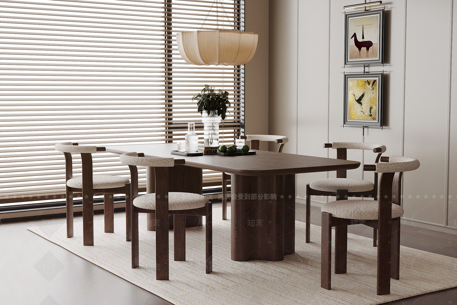 现代简约餐桌椅3D模型下载【ID:1208560790】