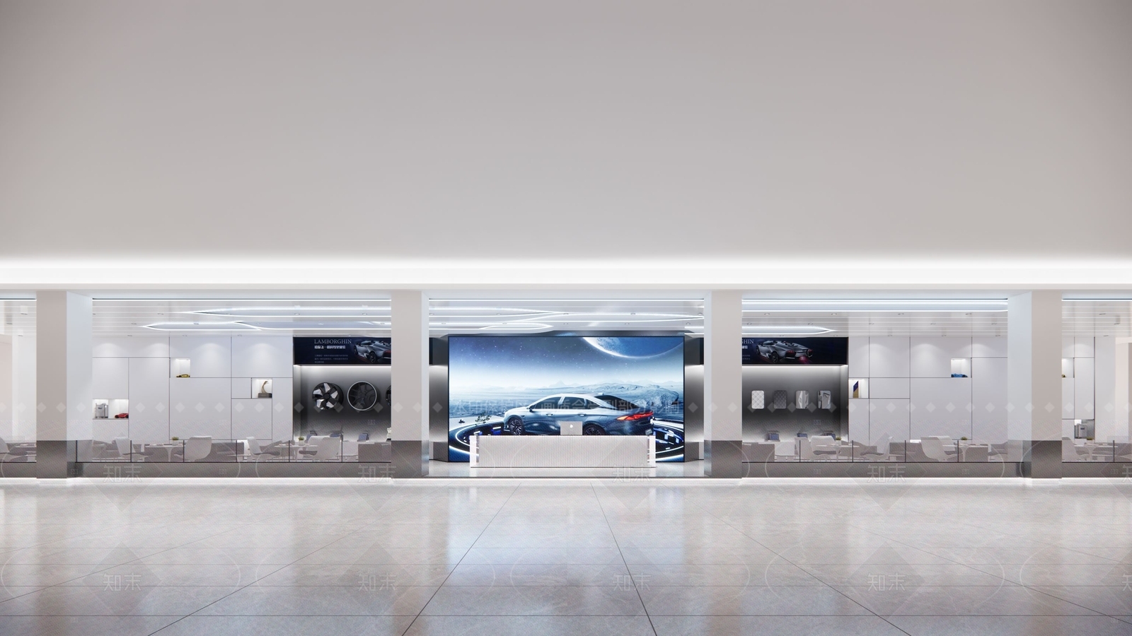 现代简约汽车4S店SU模型下载【ID:1208560806】