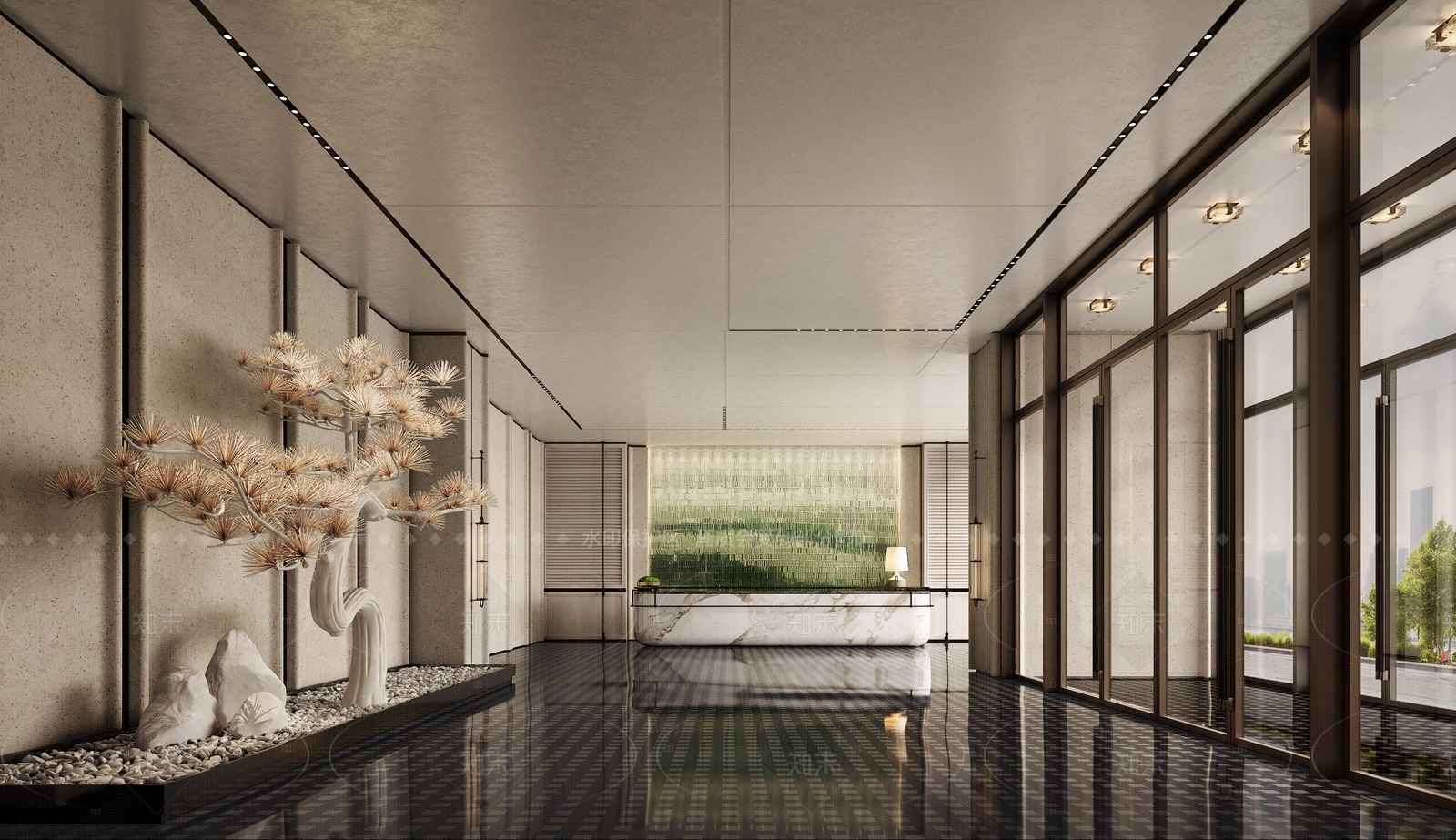 新中式售楼处3D模型下载【ID:1208561635】