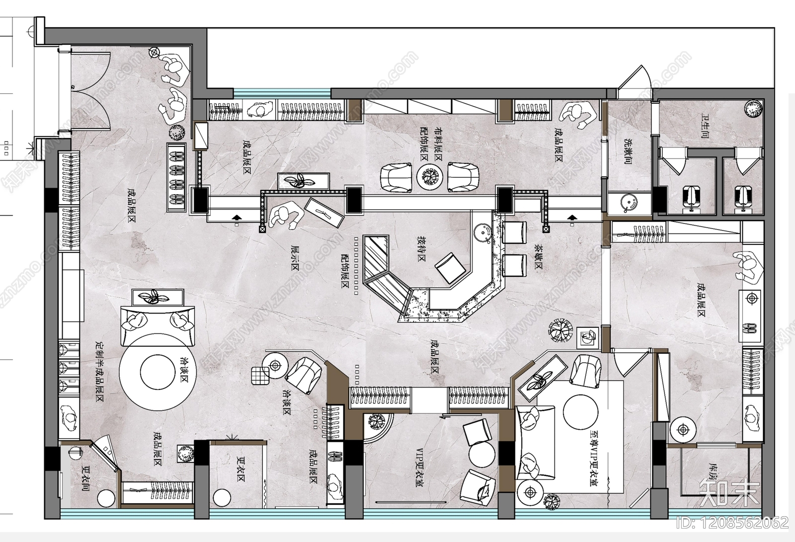 服装展厅施工图下载【ID:1208562062】