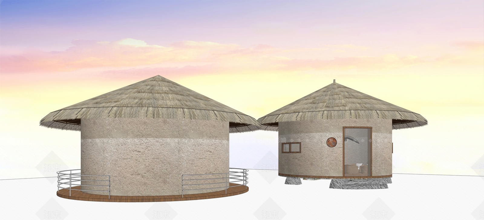 中式日式亭子SU模型下载【ID:1208562999】