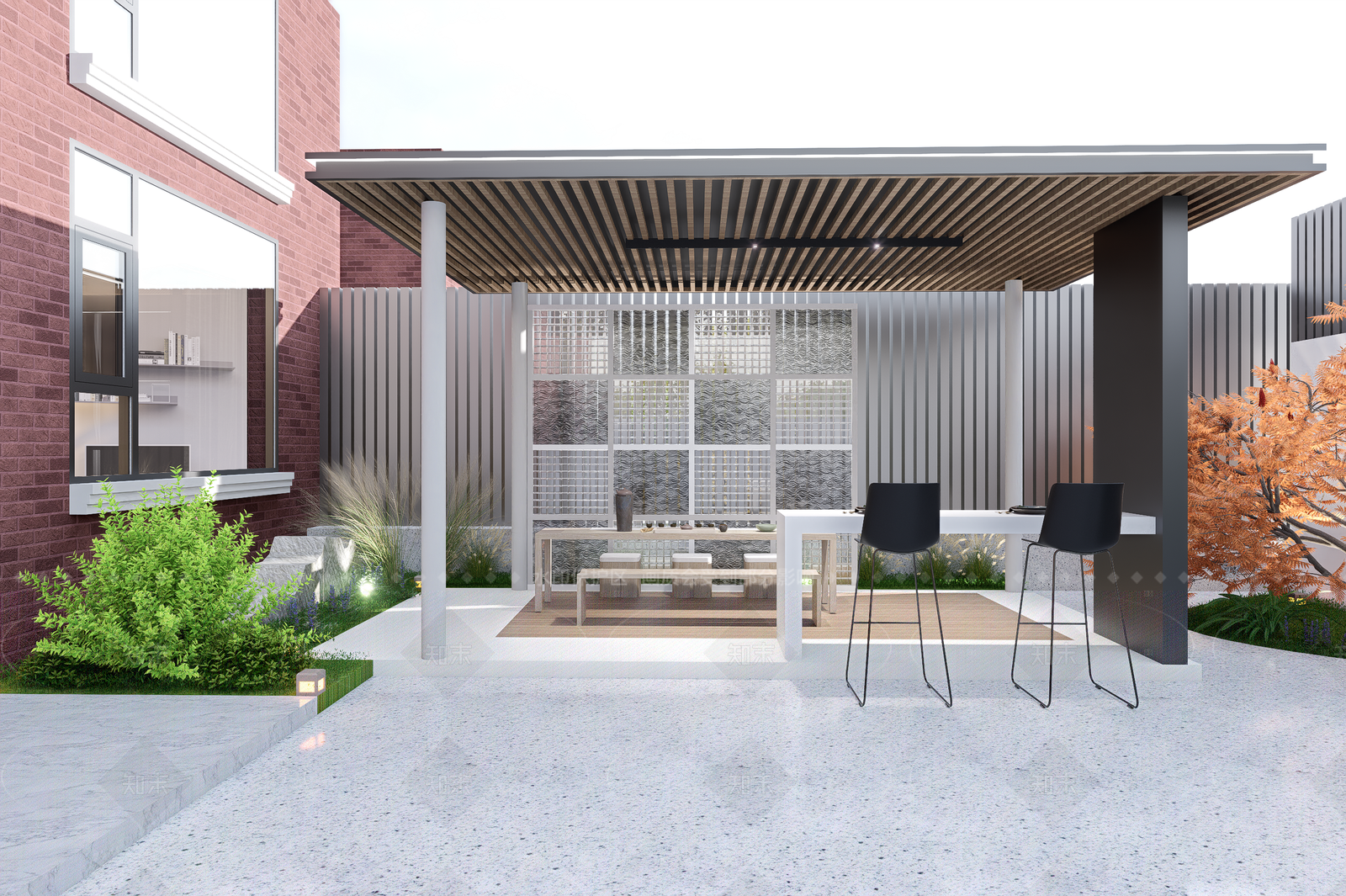 现代轻奢亭子SU模型下载【ID:1208563347】