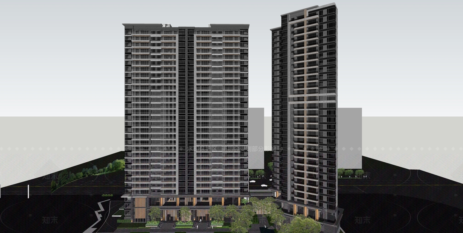 现代轻奢高层住宅SU模型下载【ID:1208563453】