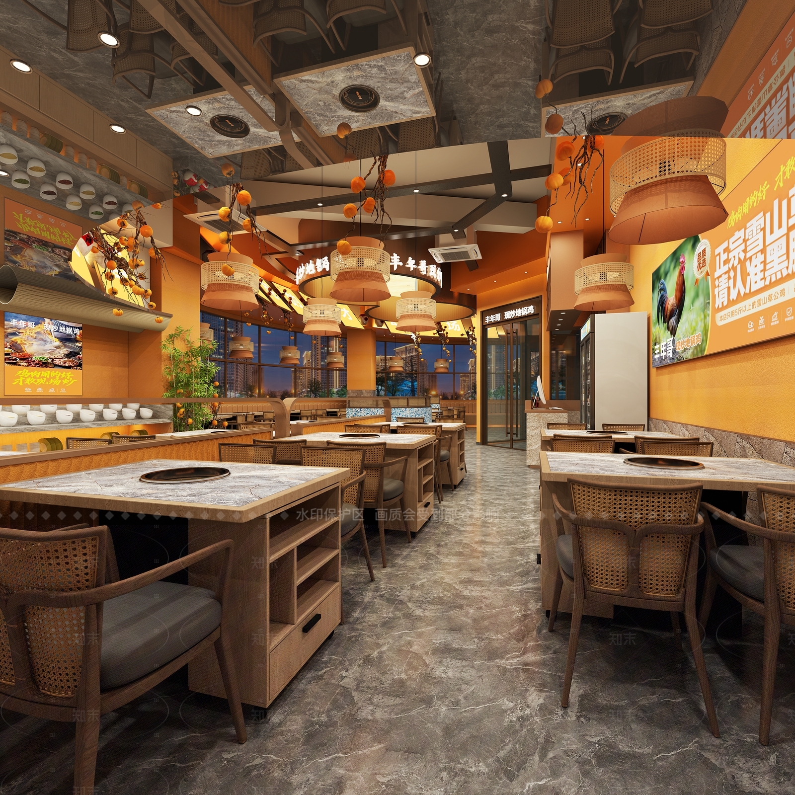 新中式火锅店3D模型下载【ID:1208564541】
