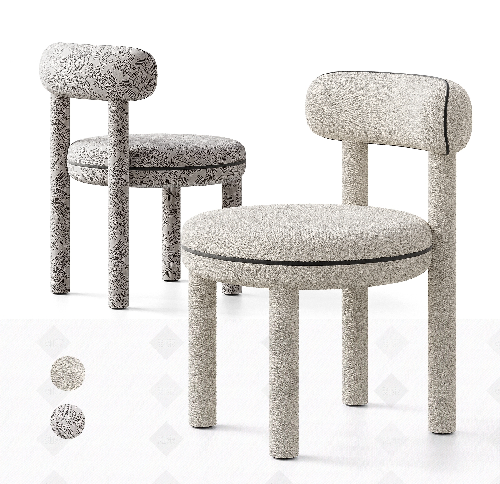 现代简约餐椅3D模型下载【ID:1208564862】