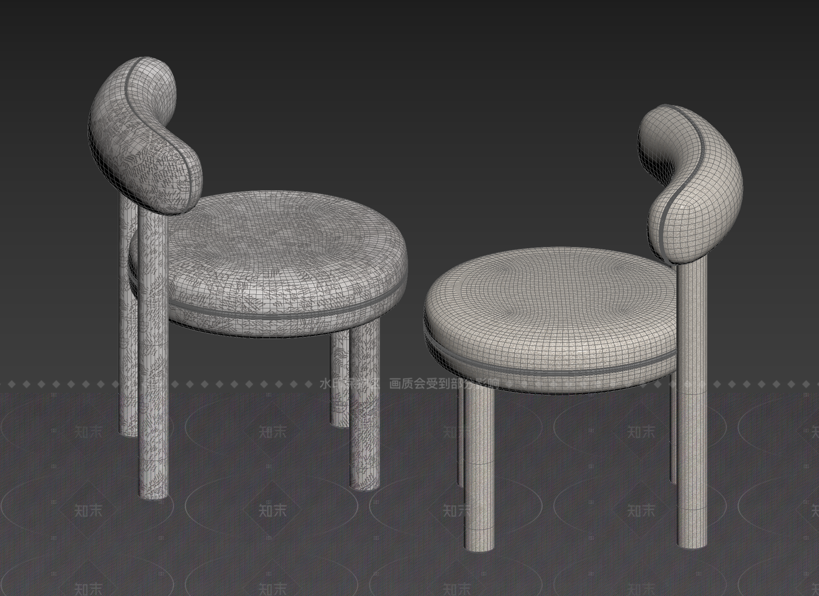 现代简约餐椅3D模型下载【ID:1208564862】