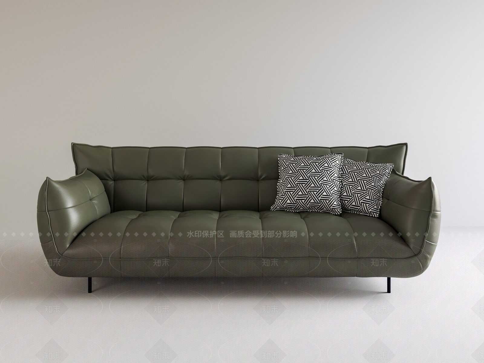 现代轻奢皮沙发SU模型下载【ID:1208565525】