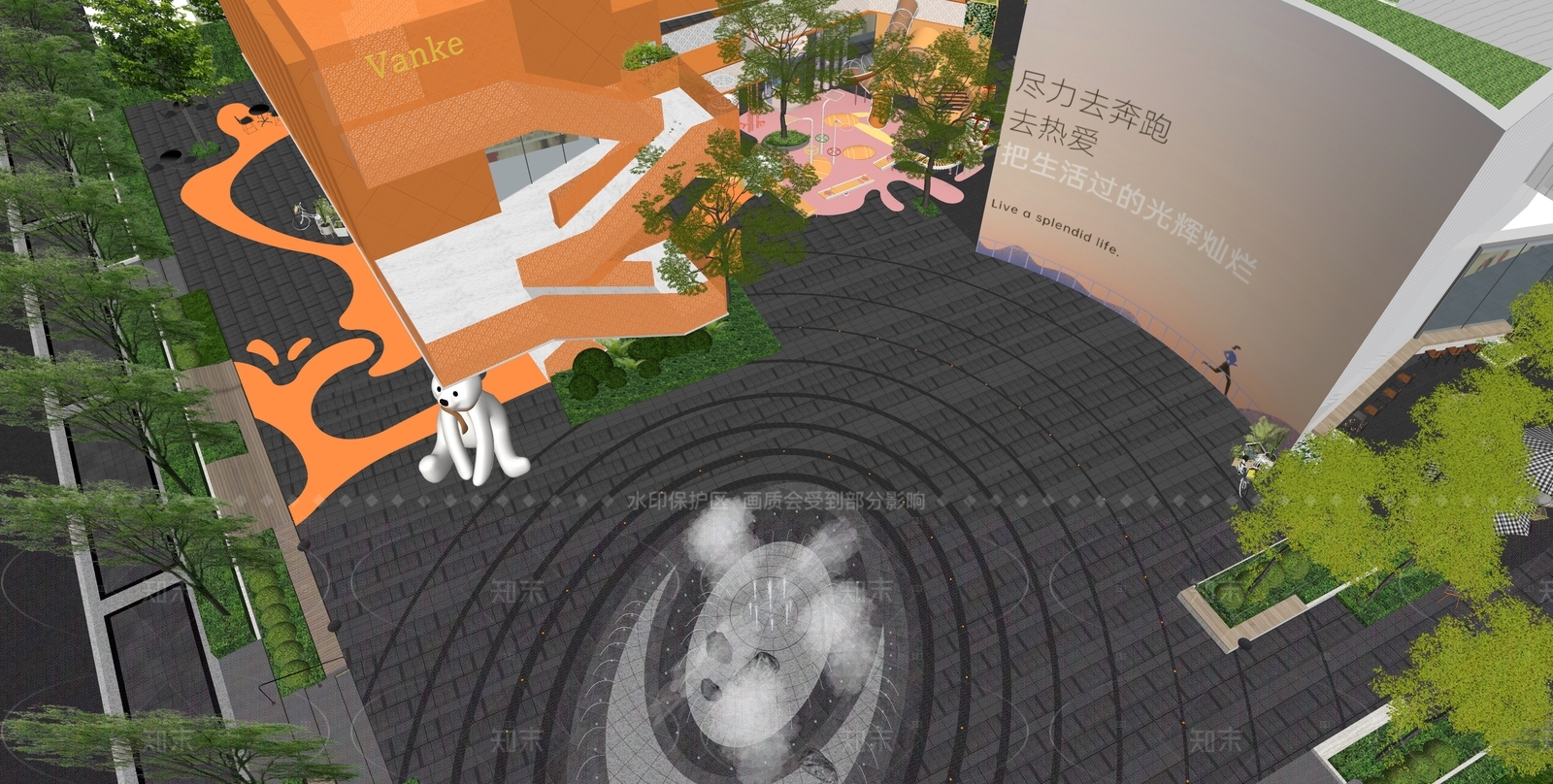 现代轻奢商业综合体景观SU模型下载【ID:1208565893】