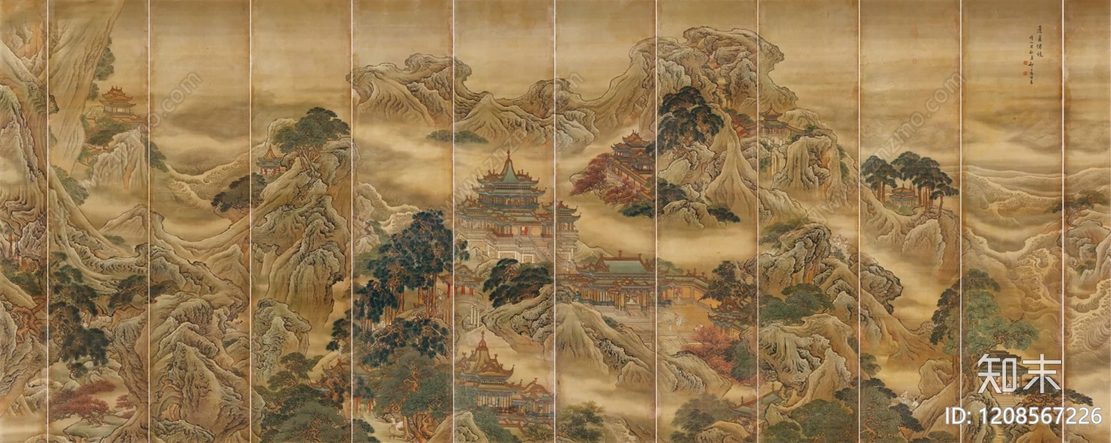 中式壁画贴图下载【ID:1208567226】