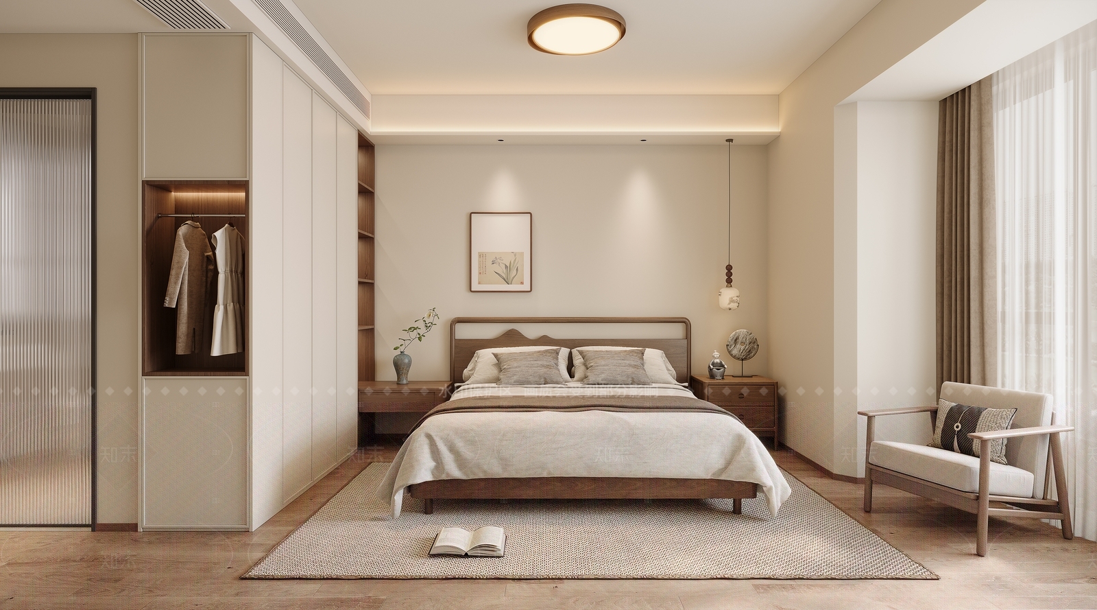 新中式宋式卧室3D模型下载【ID:1208568335】