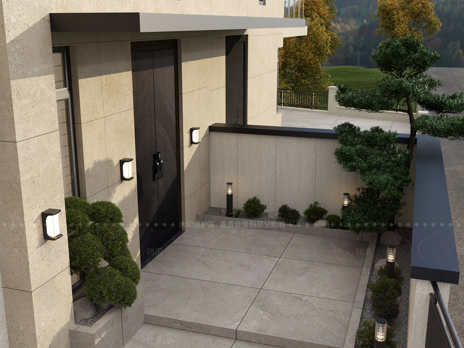 新中式联排别墅3D模型下载【ID:1208568215】