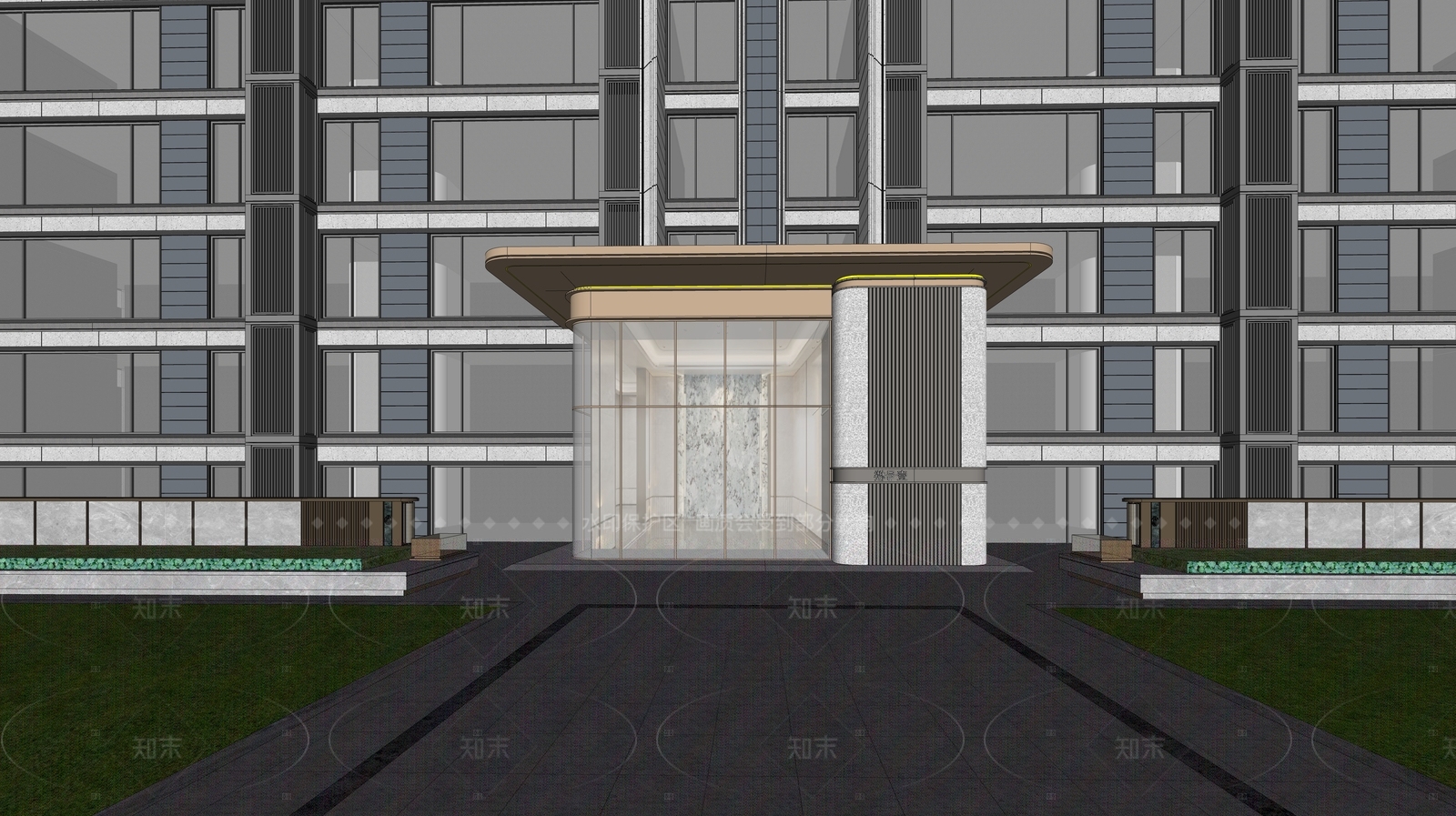 现代高层住宅SU模型下载【ID:1208568992】