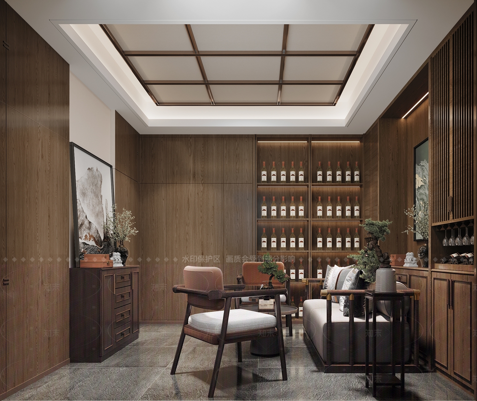 新中式酒窖3D模型下载【ID:1208572885】