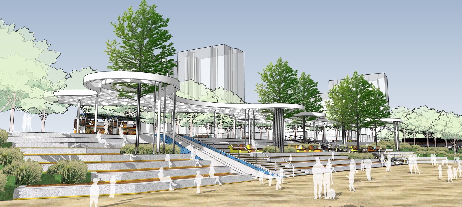 现代简约廊架SU模型下载【ID:1208573347】