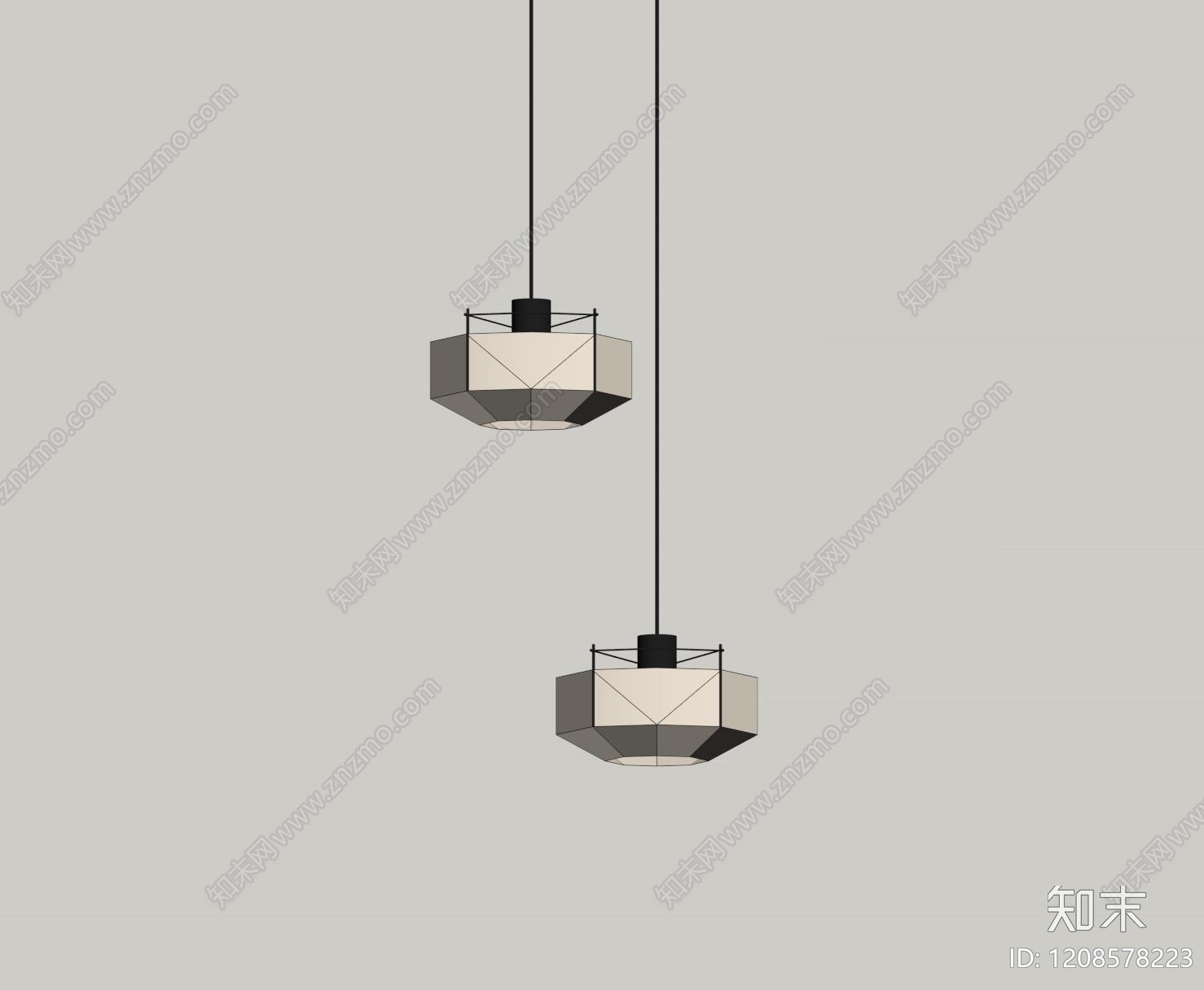 现代侘寂吊灯SU模型下载【ID:1208578223】