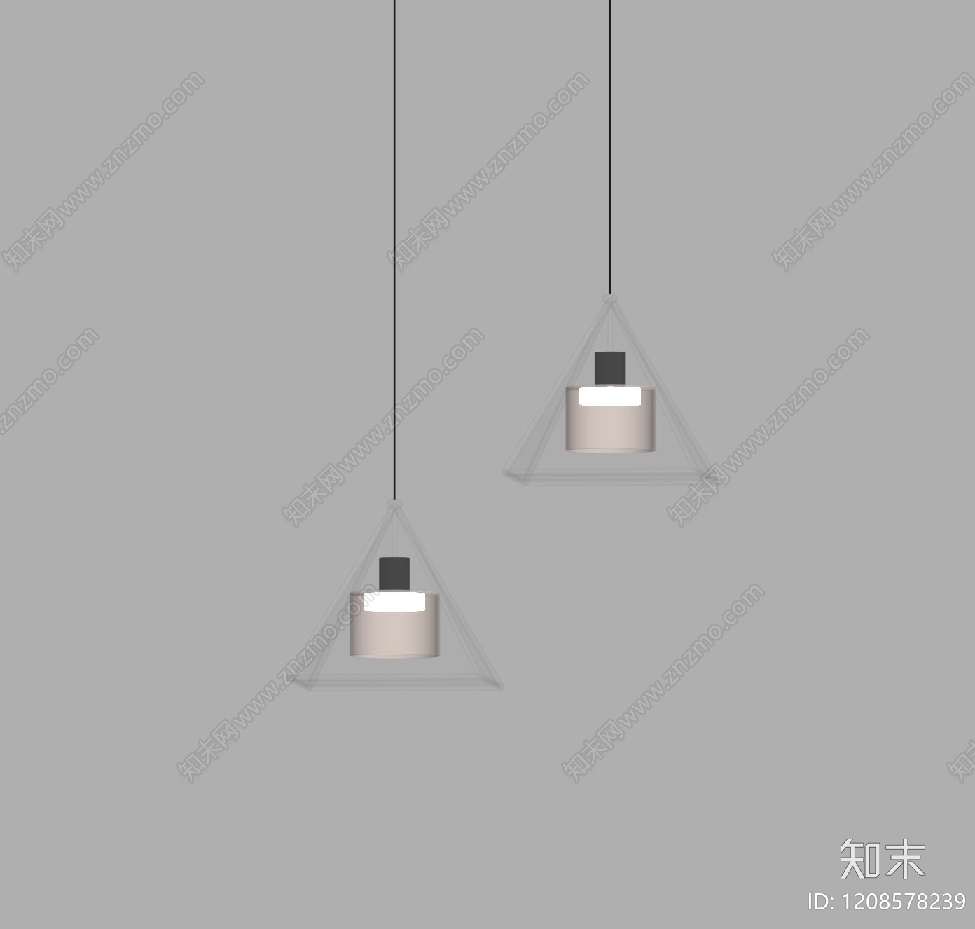 现代简约吊灯SU模型下载【ID:1208578239】