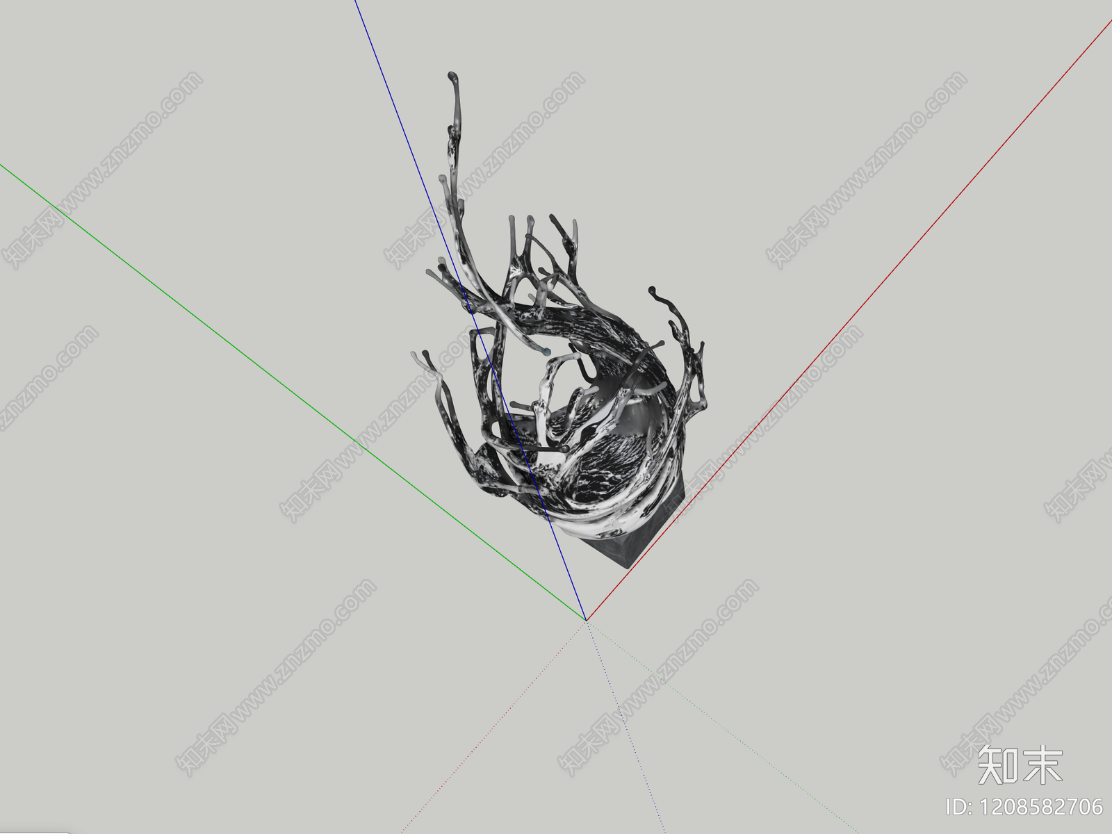 现代极简雕塑SU模型下载【ID:1208582706】
