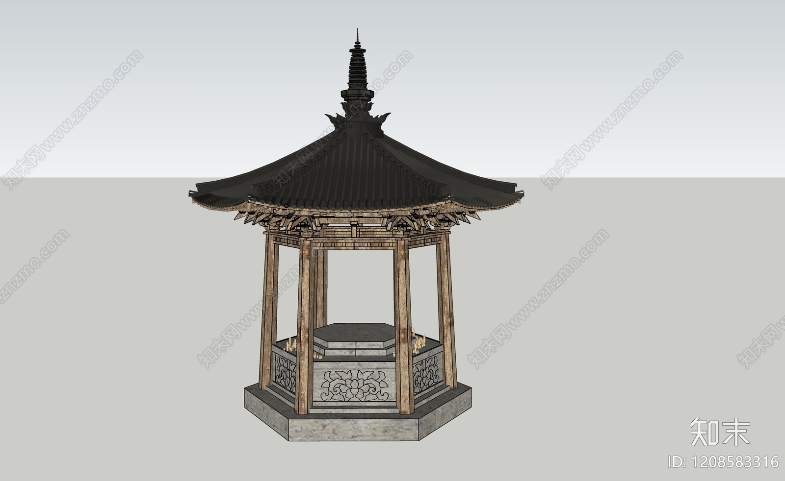 中式古建筑SU模型下载【ID:1208583316】