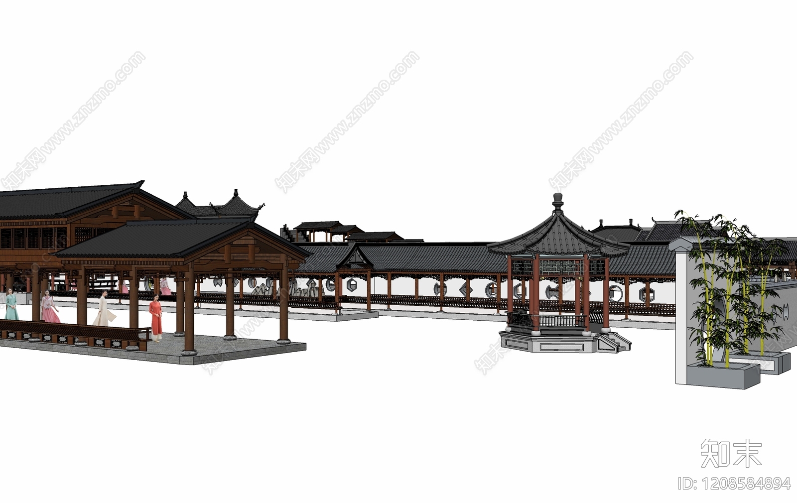 中式其他景观小建筑SU模型下载【ID:1208584894】