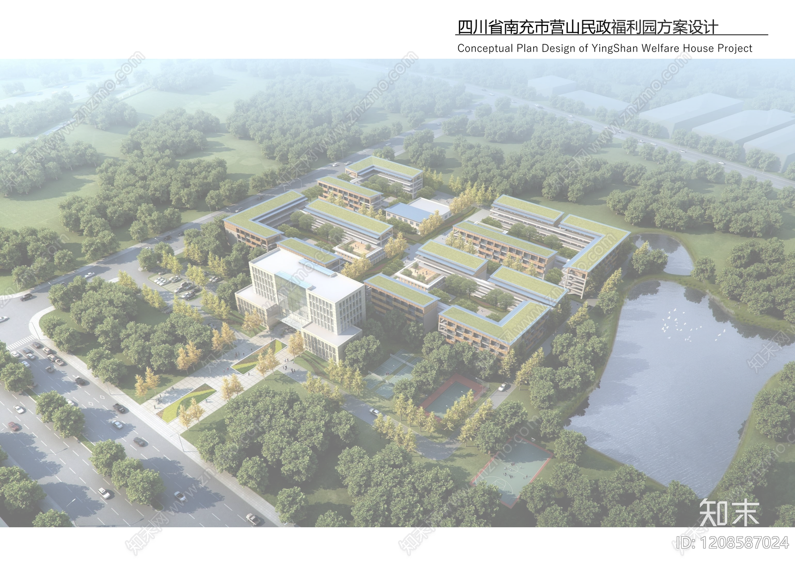 现代新中式养老院建筑下载【ID:1208587024】