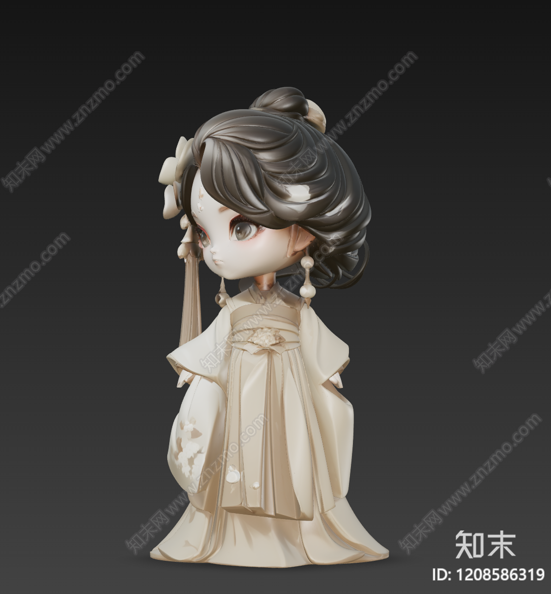 新中式虚拟人物3D模型下载【ID:1208586319】