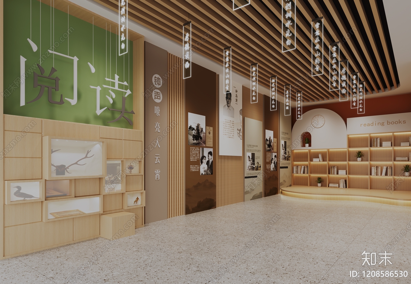 新中式学校展厅3D模型下载【ID:1208586530】