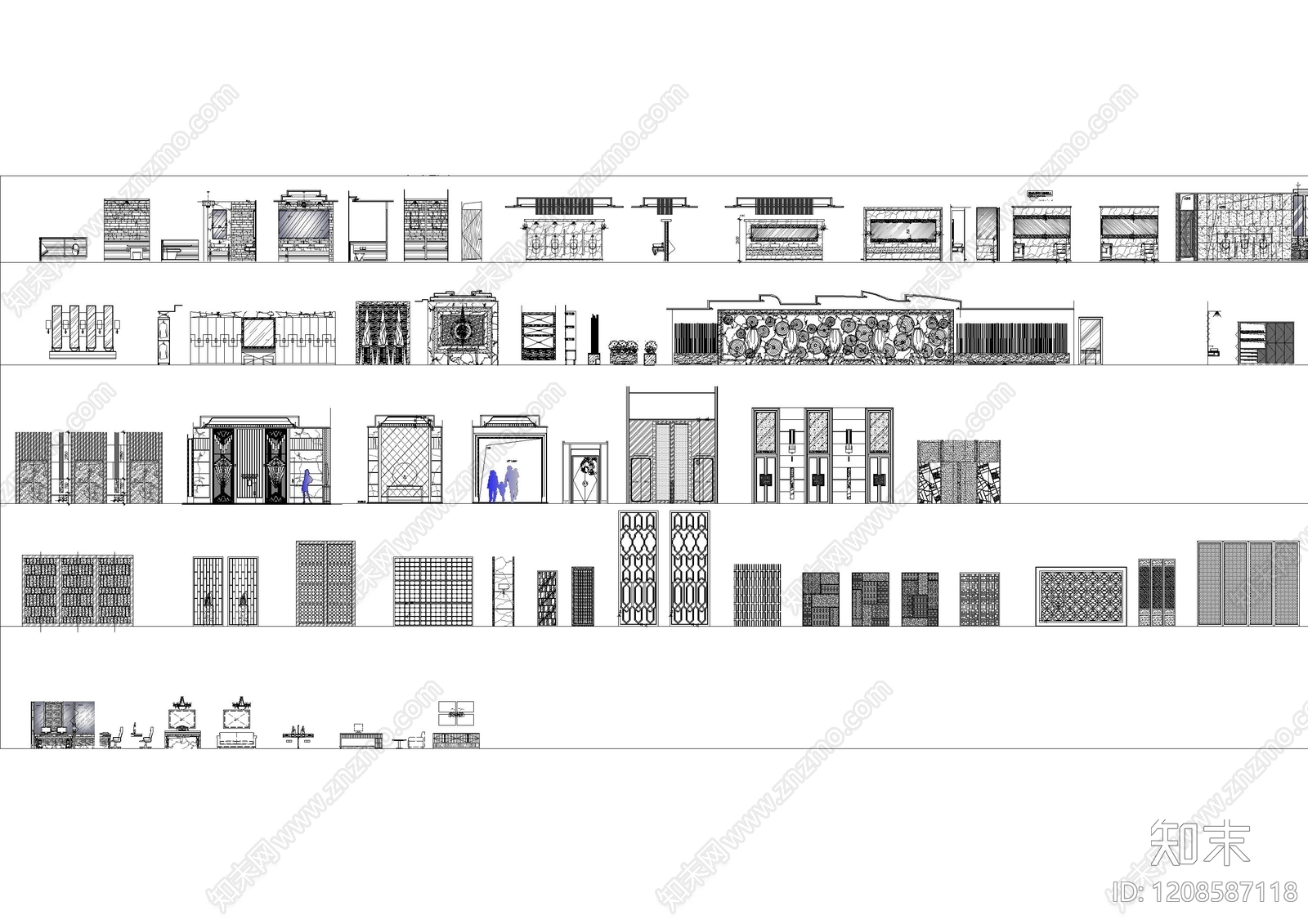 现代酒店家具施工图下载【ID:1208587118】