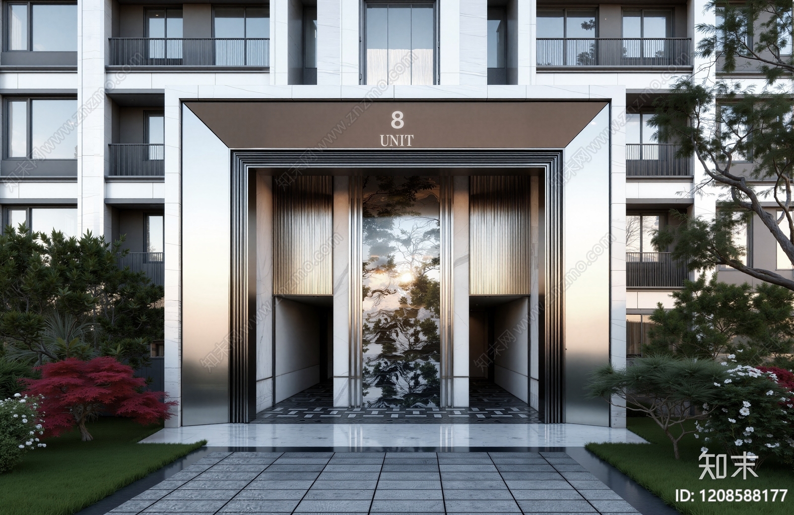 现代轻奢多层住宅SU模型下载【ID:1208588177】