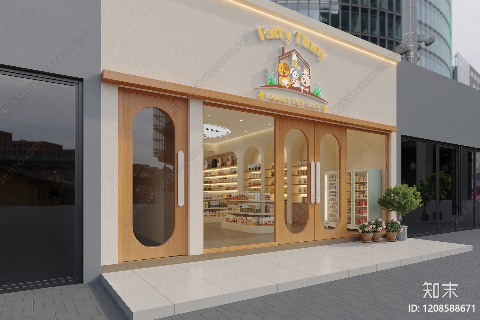 奶油风宠物店3D模型下载【ID:1208588671】