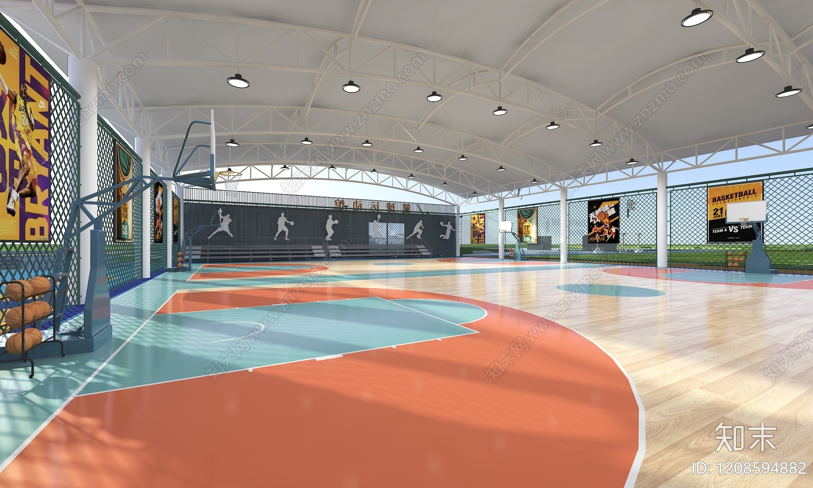 现代运动风篮球场3D模型下载【ID:1208594882】