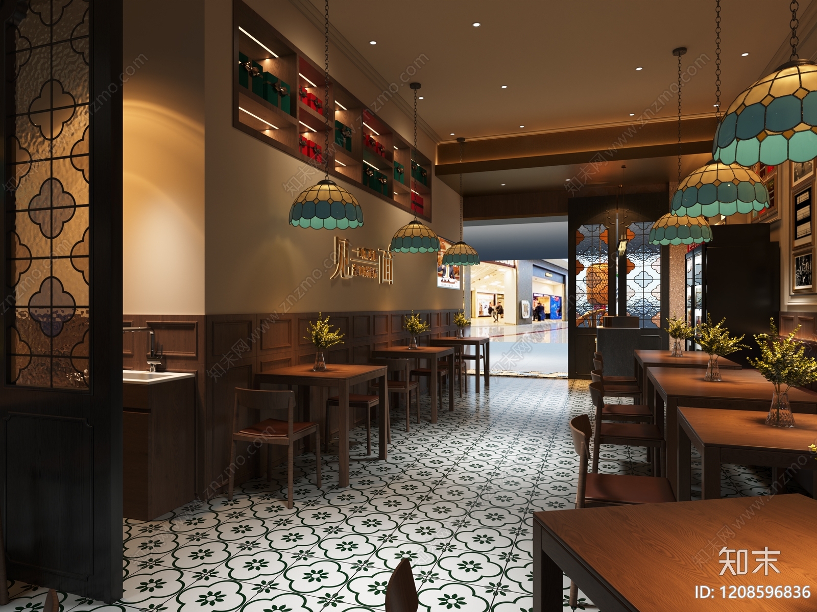 新中式中餐厅3D模型下载【ID:1208596836】