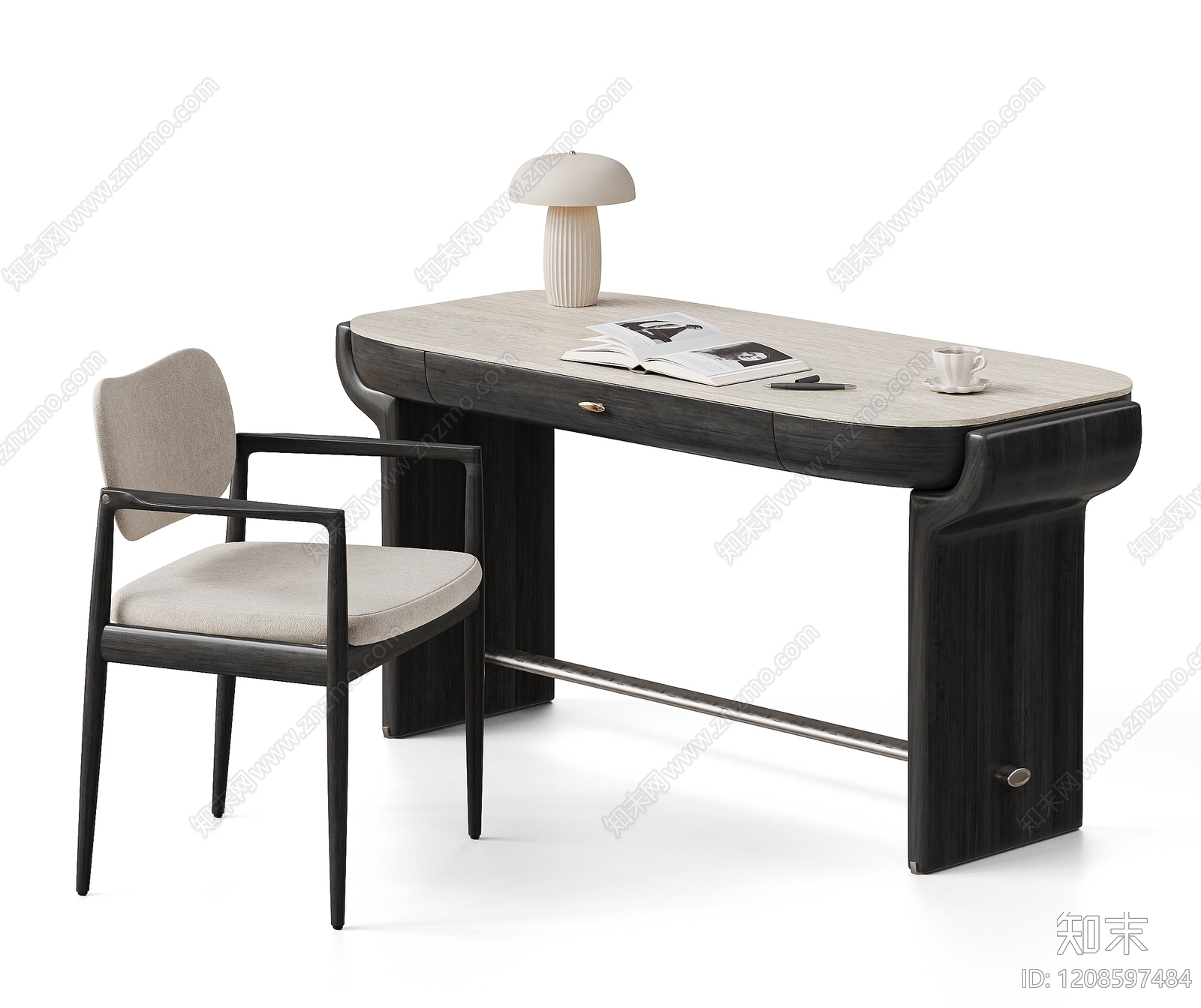 现代简约书桌椅3D模型下载【ID:1208597484】