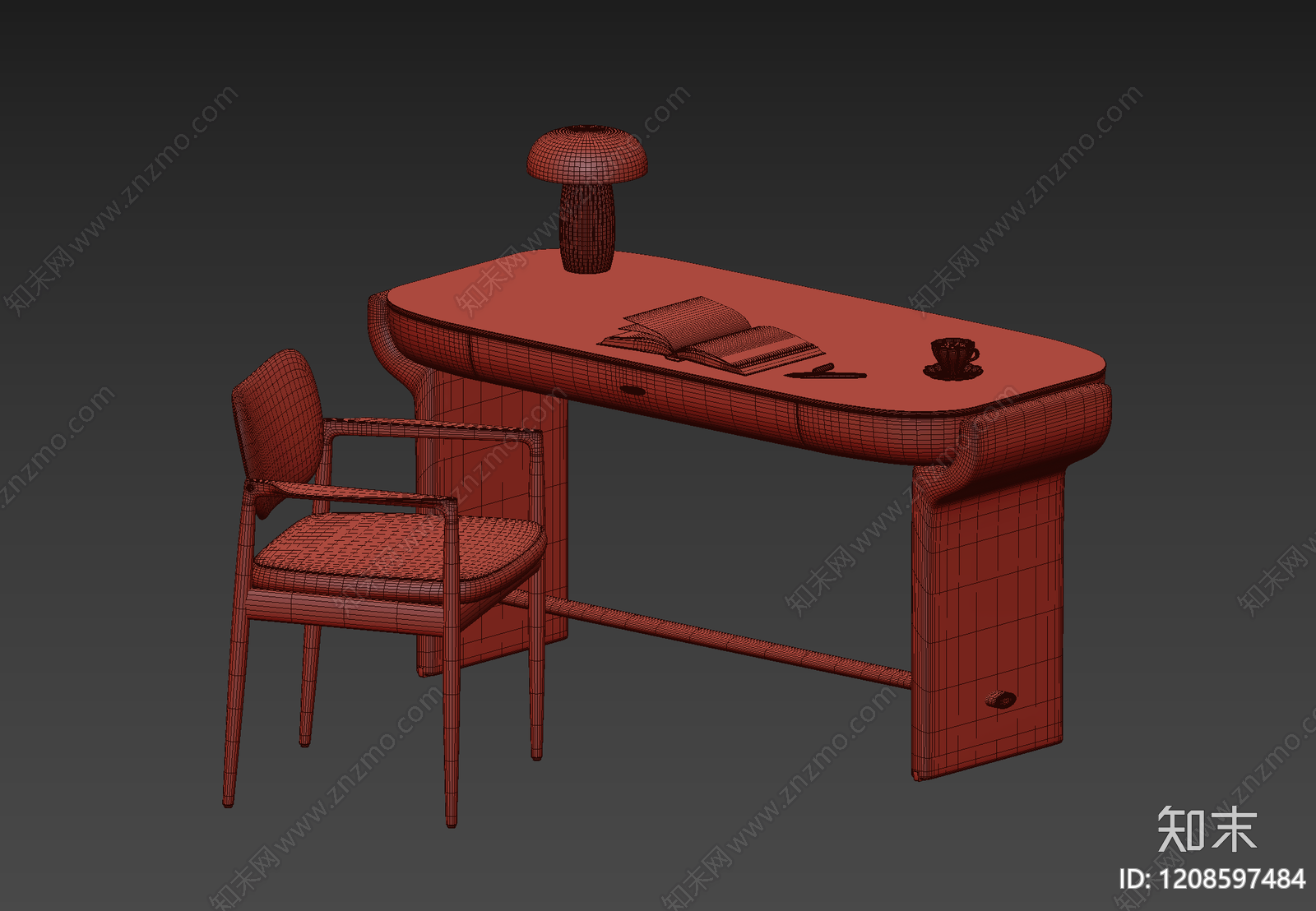 现代简约书桌椅3D模型下载【ID:1208597484】