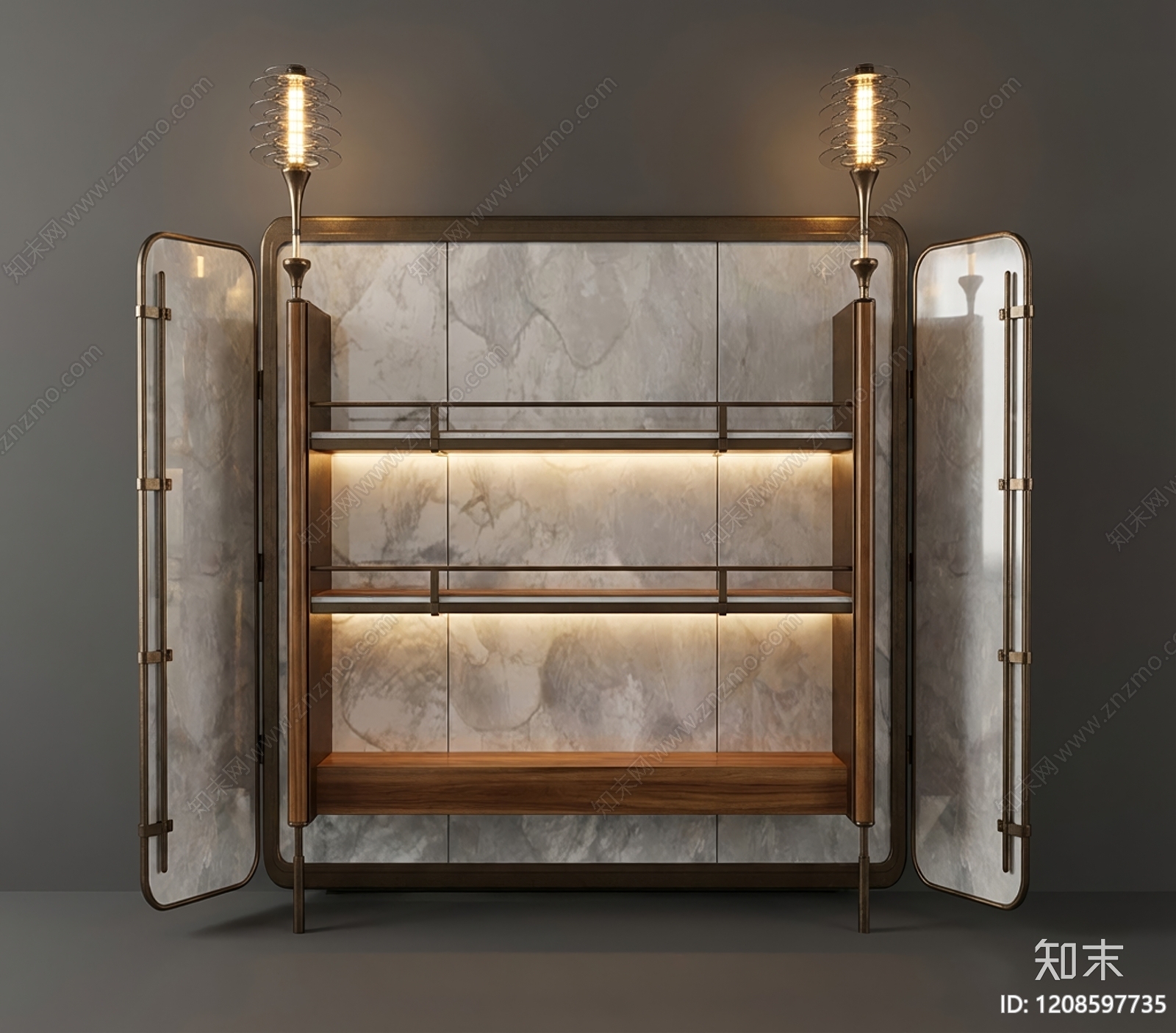 意式轻奢酒柜3D模型下载【ID:1208597735】