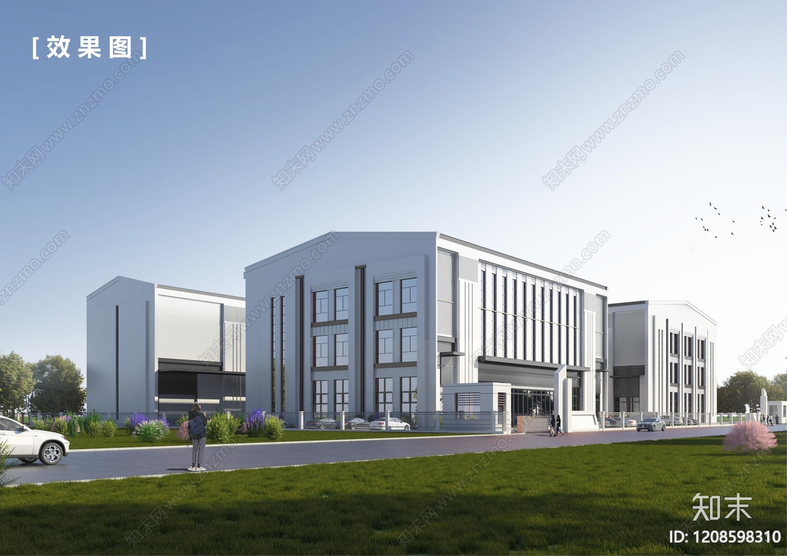 现代新中式厂房建筑下载【ID:1208598310】