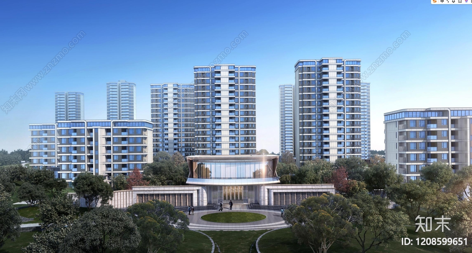 现代轻奢售楼处建筑施工图下载【ID:1208599651】