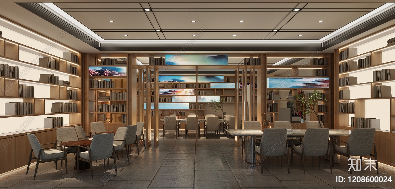 新中式党建展厅3D模型下载【ID:1208600024】