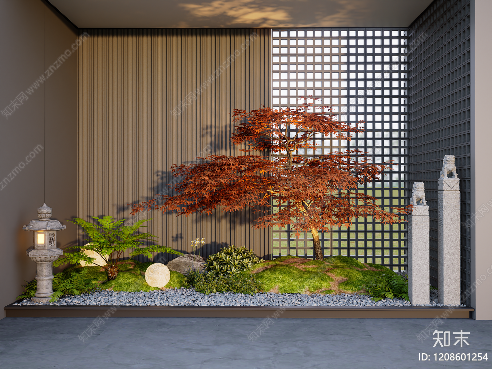 日式简约其他景观小品SU模型下载【ID:1208601254】